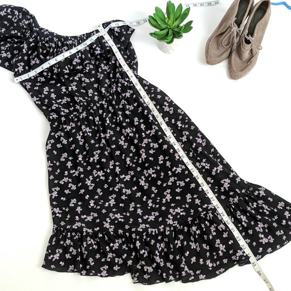 LEITH Flower Print One Shoulder Ruffle Dress Small - Picture 6 of 8